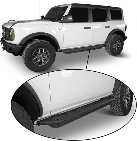 HOOKE ROAD SIDE STEPS BOHER FOR FORD BRONCO 2021 2022 2023 2024 2025 4-DOOR Sturdy Steel Rock Rails (استبعاد Bronco Sport) in Saudi Arabia
