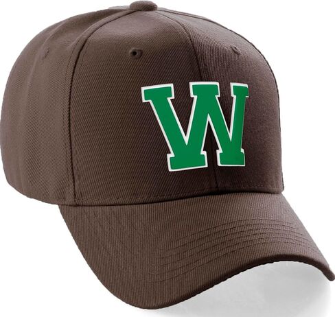 Daxton Classic Baseball Hat Custom A to z Team Team White Green Letter in Kuwait
