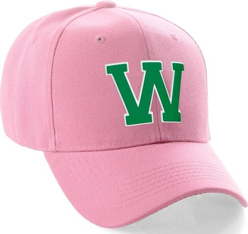Daxton Classic Baseball Hat Custom A to z Team Team White Green Letter in Kuwait