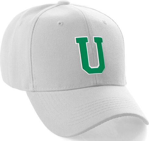 Daxton Classic Baseball Hat Custom A to z Team Team White Green Letter in Kuwait
