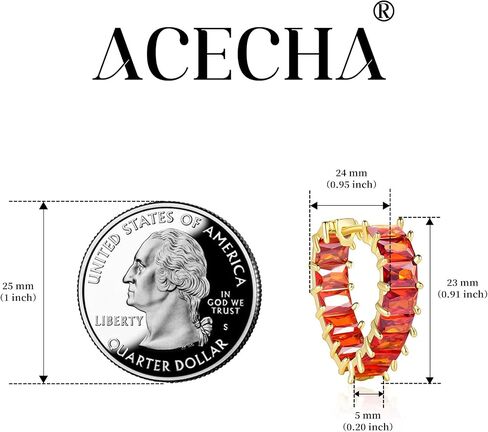 ACECHA Cubic Zirconia Hoop Earrings for Women Emerald Green Black, 18K Plated Gold Heart CZ Earings, Huggie Ear Rings Jewelry Gift for Mom Wife Daughter Friend in Kuwait