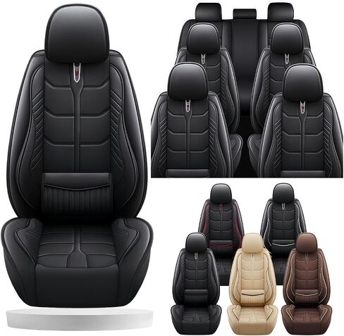 Car Seat Covers Fit for Nissan Pathfinder 2000-2025,7 Seat Car Seat Cover,No-Slip Waterproof Breathable Faux Leather Automotive Seat Covers Auto Interior Covers.Beige,Full Set in Kuwait