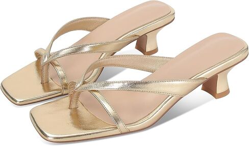MICIFA Kitten Heel Sandals for Women Low Heels Flip Flop Fashion Strappy Mule Heels Rounded Open Toe Casual Slides Heeled Thong Sandals Women in Kuwait