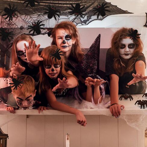 12 PCS Halloween Spiders Decorations 3D واقعية عن العناكب المشعر الحلي الزخارف الهالوين ديكورات الشجرة المخيفة in Saudi Arabia