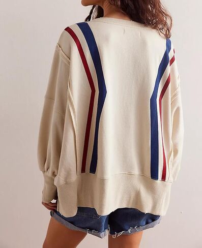 نساء خمر كبير الحجم الكبير Crewneck Sweatshirt y2k فضفاضة تناسب الجمالية الرجع in Kuwait