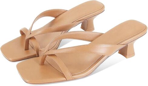 MICIFA Kitten Heel Sandals for Women Low Heels Flip Flop Fashion Strappy Mule Heels Rounded Open Toe Casual Slides Heeled Thong Sandals Women in Kuwait