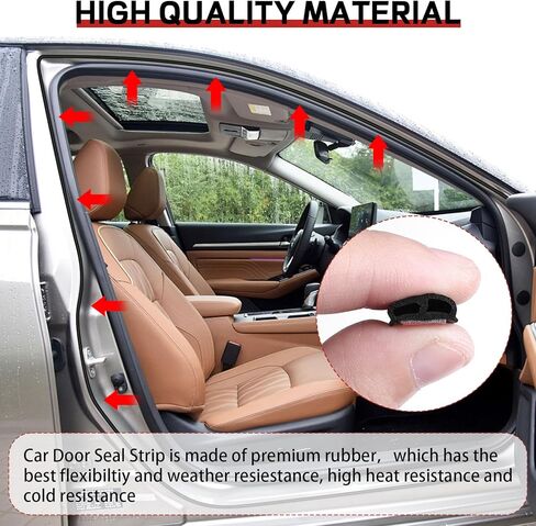 Car Door Seal Strip, 39.3 Feet Long Self Adhesive Auto Rubber Door Weather Stripping Draft Seal Strip with Double Hole, Auto Weather Stripping Edge Protector for Car Window and Door, Engine Cover in Kuwait
