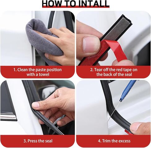 Car Door Seal Strip, 39.3 Feet Long Self Adhesive Auto Rubber Door Weather Stripping Draft Seal Strip with Double Hole, Auto Weather Stripping Edge Protector for Car Window and Door, Engine Cover in Kuwait