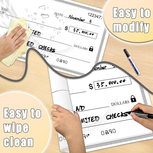 Giant Check 40x16 - Dry Erase Big Check for Presentations - Oversized Fake Blank Check for Awards, Donations, Corporate Events, and Fundraisers in Saudi Arabia