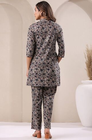 Janasya Indian Women's Co-ord for Women Pure Cotton Straight Floral Regular Sleeve Casual Above Knee Co-ord Set in Kuwait