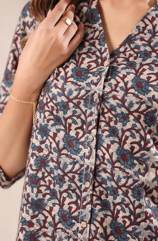 Janasya Indian Women's Co-ord for Women Pure Cotton Straight Floral Regular Sleeve Casual Above Knee Co-ord Set in Kuwait