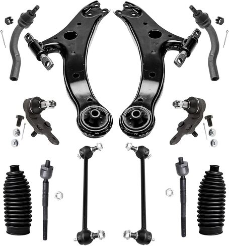 Detroit Axle - Front End 12pc Suspension Kit for 2007-2011 Toyota Camry [USA Built], 2 Lower Control Arms 2 Ball Joints 4 Tie Rods 2 Boots 2 Sway Bars 2008 2009 2010 Replacement in Saudi Arabia
