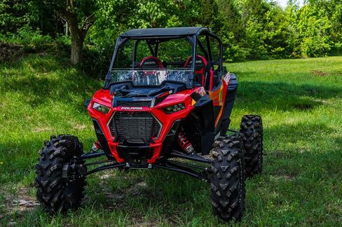 Superatv Hight-Duty Half Windshield لعام 2018+ Polaris RZR XP Turbo S | 2019+ XP 4 Turbo S | دافئ ، نوم خالية من الحشرجة | 1/4 "سميك داكن البولي كربونات 250 مرة أقوى من الزجاج | الولايات المتحدة الأمريكية مصنوعة in Saudi Arabia
