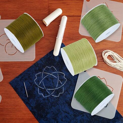 FreeBloss 4pcs Sashiko Thread Sashiko Skein 110 ياردة*4 ألوان التطريز القطن الرمادي خياطة خياطة خياطة اليابانية خياطة اللحف والتطريز Sashiko Kit Supplies in Kuwait