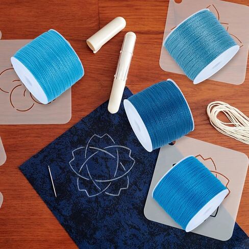 FreeBloss 4pcs Sashiko Thread Sashiko Skein 110 ياردة*4 ألوان التطريز القطن الرمادي خياطة خياطة خياطة اليابانية خياطة اللحف والتطريز Sashiko Kit Supplies in Kuwait