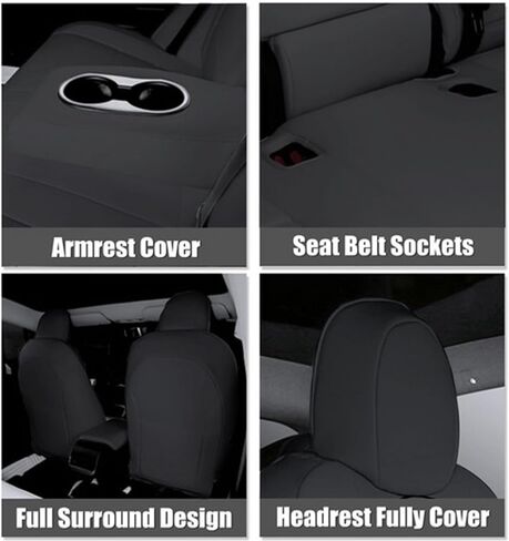 GXARTS Car 5-Seat Cover Microfiber Leather Protector Cushion Pad White Seat Cover Waterproof Compatible with Tesla Model Y 2019 2020 2021 2022 2023 2024 in Saudi Arabia