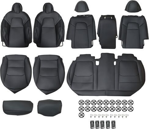 GXARTS Car 5-Seat Cover Microfiber Leather Protector Cushion Pad White Seat Cover Waterproof Compatible with Tesla Model Y 2019 2020 2021 2022 2023 2024 in Saudi Arabia