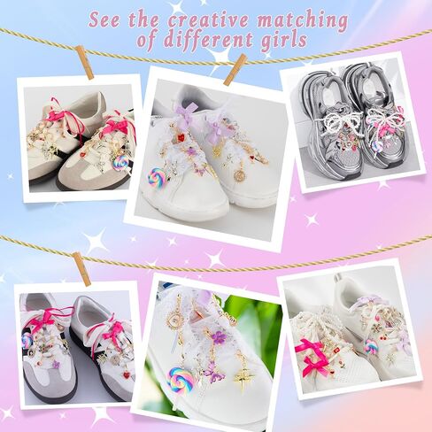 104pcs سحر الجوارب غير المرغوب فيه سحر حذاء للأحذية الأحذية الرياضية سامباس سلامة السلامة ودبابيس للنساء القوس السحر الجورب لؤلؤة راينستون ل DIY تخصيص أحذية الجورب in Kuwait