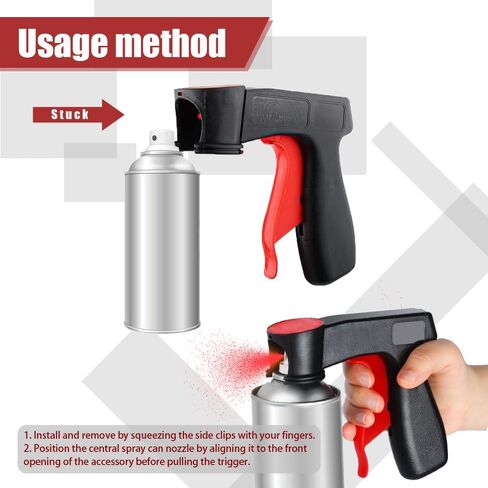 2PCS Instant Aerosol Trigger Handle, Spray Can Trigger Handle, Auto Reusable Clip-On&Off Instant Converts Spray Adapter, Universal Car Accessories Fit for Paint, Adhesives, Lubricants in Saudi Arabia