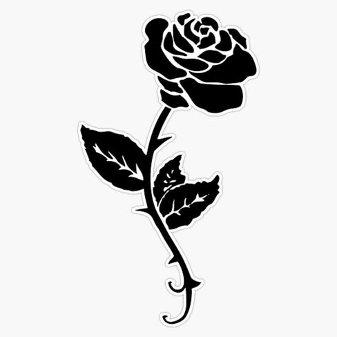 Black Rose Vinyl Waterproof Sticker Decal Car Laptop Wall Window Bumper Sticker 5" in Saudi Arabia