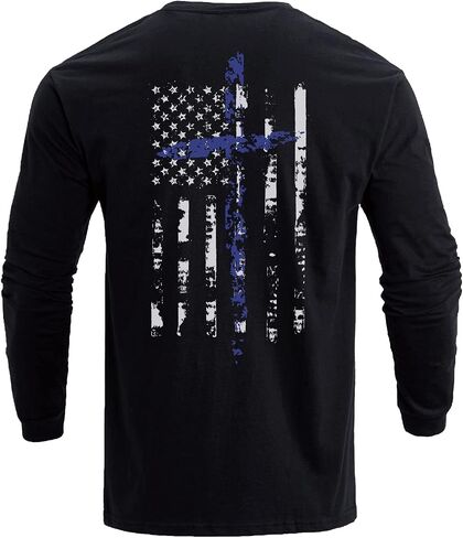 H Hyfol's Men Graphic Thirts USA Flag Cotton Cotton Long Long in Kuwait