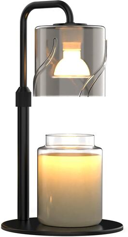 Candle Warmer Lamp with Timer Dimmer, with 2 Bulbs,Adjustable Height, for Mom,Birthday Gifts for Women,for Yankee Jars,for Room Home Decor (Black) in Kuwait