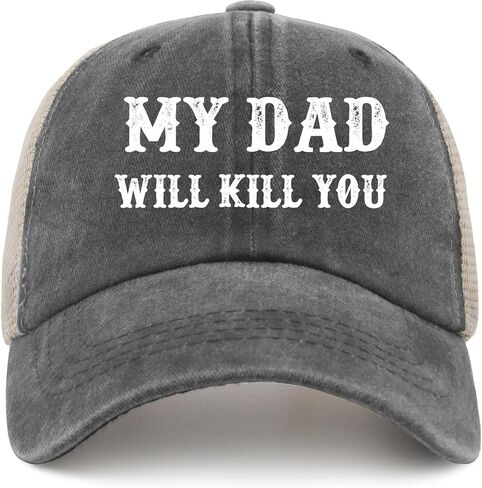 My Dads Will Kill You Baseball Hat Outdoor Cap for Grandma in Saudi Arabia