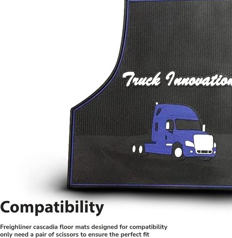 FIT FREIGHTLINER CASCADIA FLOOR MAT Set Rubber Black & Gray Fits with Cargo Liners 2009 2009 2010 2011 2013 2014 2014 2015 2017 Truck Models String for Transmission (FT615) in Kuwait