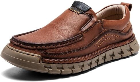 Men’s Hands Free Slip in Loafers Walking Slip on Leather Shoes Casual Hiking Outdoor Comfortable Breathable Anti-Slip in Saudi Arabia