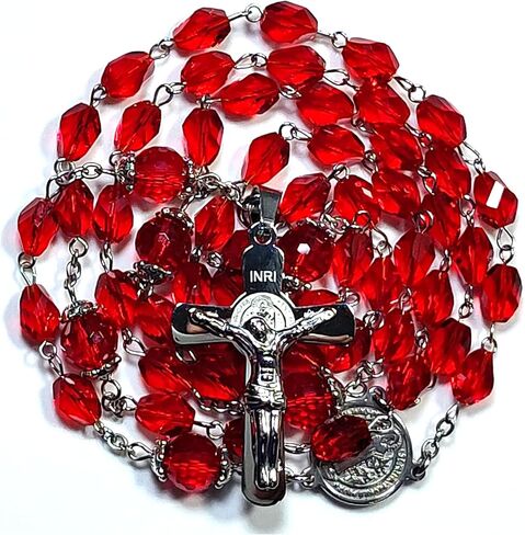 Rosary Beads Chaplet Small Rhombus Artificial Crystal Glass Rosery Cross Catholic gifts in Saudi Arabia