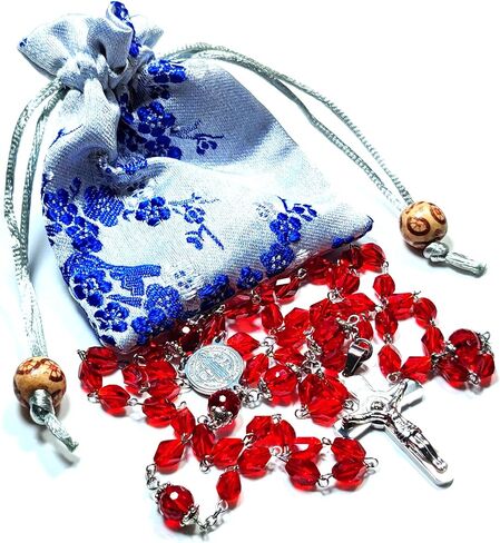 Rosary Beads Chaplet Small Rhombus Artificial Crystal Glass Rosery Cross Catholic gifts in Saudi Arabia