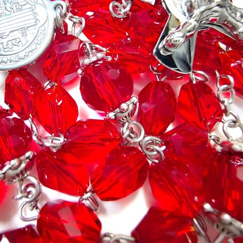 Rosary Beads Chaplet Small Rhombus Artificial Crystal Glass Rosery Cross Catholic gifts in Saudi Arabia
