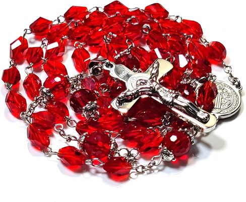 Rosary Beads Chaplet Small Rhombus Artificial Crystal Glass Rosery Cross Catholic gifts in Saudi Arabia