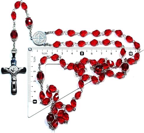Rosary Beads Chaplet Small Rhombus Artificial Crystal Glass Rosery Cross Catholic gifts in Saudi Arabia
