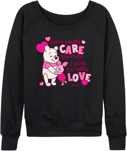 Winnie the Pooh - تهتم كثيرًا بالحب - Terry Pullover Sweatshirt الفرنسية النسائية in Saudi Arabia