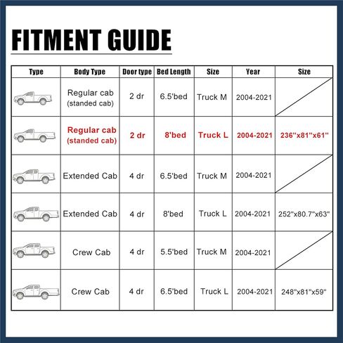تغطية شاحنة بيك آب لفورد F150 CAB العادية 8ft قاع 2-باب 04-21 F350 CAB العادية 8 القدم سرير 2-بواب 08-21 حماية الشمس في الهواء الطلق مع سائق باب السحاب الأسود تصميم أنيق الأنيق in Saudi Arabia