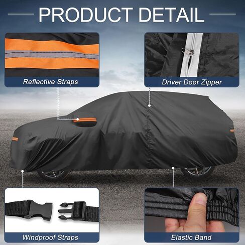 X AutoHaux Cover Cover في الهواء الطلق مقاوم للماء الحماية من أمطار المياه الثلجية مع حماية من الباب الأيسر سحاب 210D-PU لـ Acura RDX in Saudi Arabia
