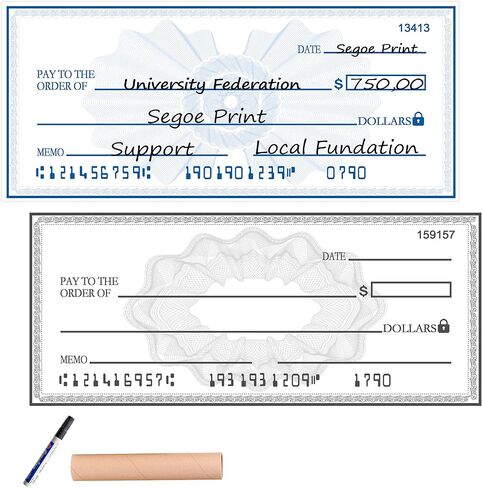 Giant Check - 40x16" Dry Erase Big Check for Presentations - Oversized Fake Blank Check for Award, Donations, Corporate Activities, Club Grant Presentations in Saudi Arabia