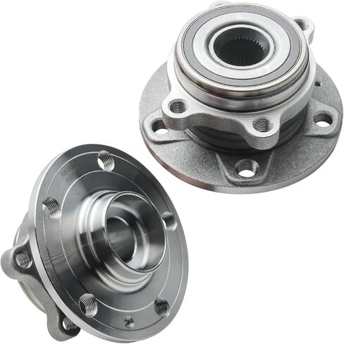 Detroit Axle - مجموعة محامل العجلات الأمامية لفولكس واجن Jetta Passat Beetle Gti EOS R32 Golf Tiguan Rabbit Audi A3 Q3 Quattro ، 2 Wheel Bearing Hubs 2 Lower Ball Pointions in Saudi Arabia