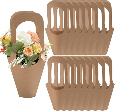 WWT 20 PCS الأكياس الزهرة للباقات ، وأكياس باقة الزهور مع مقابض ، مستلزمات زهور لحفل زفاف عيد الأم in Kuwait