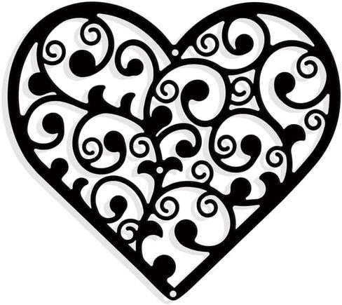 NBEADS Heart Vine Metal Wall Art Decor, Matte Style Wall Hanging Decor Silhouette Wall Art for Home Garden Hotel Office Wall Festival Decoration Gift, 8.9×9.8 Inch in Saudi Arabia