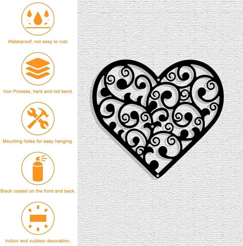 NBEADS Heart Vine Metal Wall Art Decor, Matte Style Wall Hanging Decor Silhouette Wall Art for Home Garden Hotel Office Wall Festival Decoration Gift, 8.9×9.8 Inch in Saudi Arabia