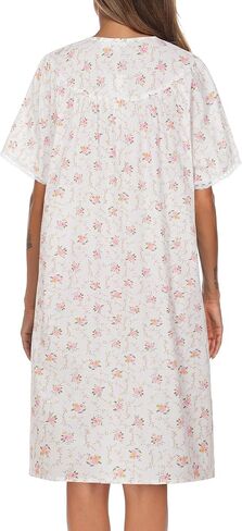 AVIIER 100% Cotton House Dress for Women Short Sleeve Housecoat Duster Robe with Pockets in Saudi Arabia