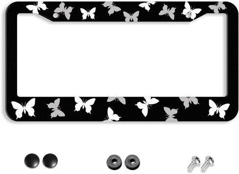 Boricua Puerto Rico Flag License Plate Frame - 1 Pack Aluminum Metal License Plates Black License Plate Holder Novelty Auto Car Tag Universal Car Accessories with 2 Holes in Saudi Arabia
