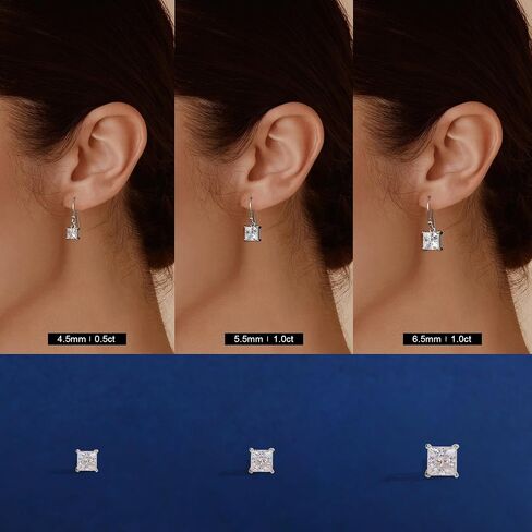 MOOSEA Moissanite Hook Earrings for Women, 925 Sterling Silver 1-3ct D Color VVS1 Clarity Lab Created Moissanite Dangle Earrings for Women Anniversary Birthday Gifts for Wife Mom Girlfriend in Kuwait