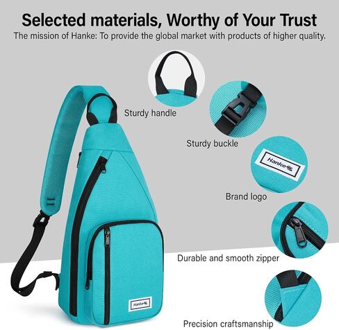 Hanke Crossbody Bags for Women Travel & Sling Bag for Men, Fits 11" Tablet, Canvas Cross body Purse, Chest Bag in Kuwait