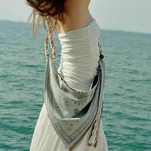 حقيبة Boho Bag Bag الفريدة من نوعها ، أكياس كروسودي للنساء حقيبة يد أنيقة لكتفها الصيفية للتسوق in Saudi Arabia