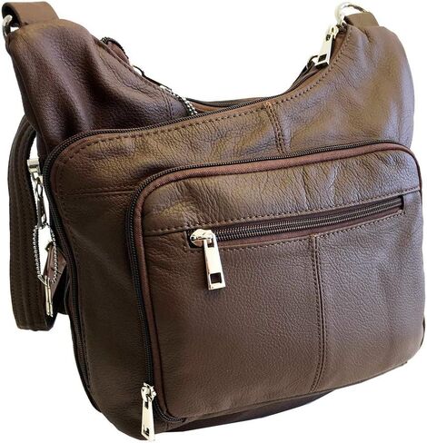Roma Leathers Stylish Leather Locking Concealment Crossbody Purse in Kuwait