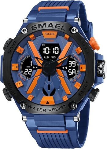 KXAITO Men's Watches Sports Outdoor Waterproof Military Watch Date Multi Function Tactics LED Face Alarm Stopwatch for Men 8087 in Saudi Arabia