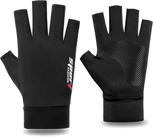 Fingerless Sun Gloves for Men Women UV Protection, Anti-Slip Half Finger Driving-Gloves for Fishing Rowing Cycling in Kuwait